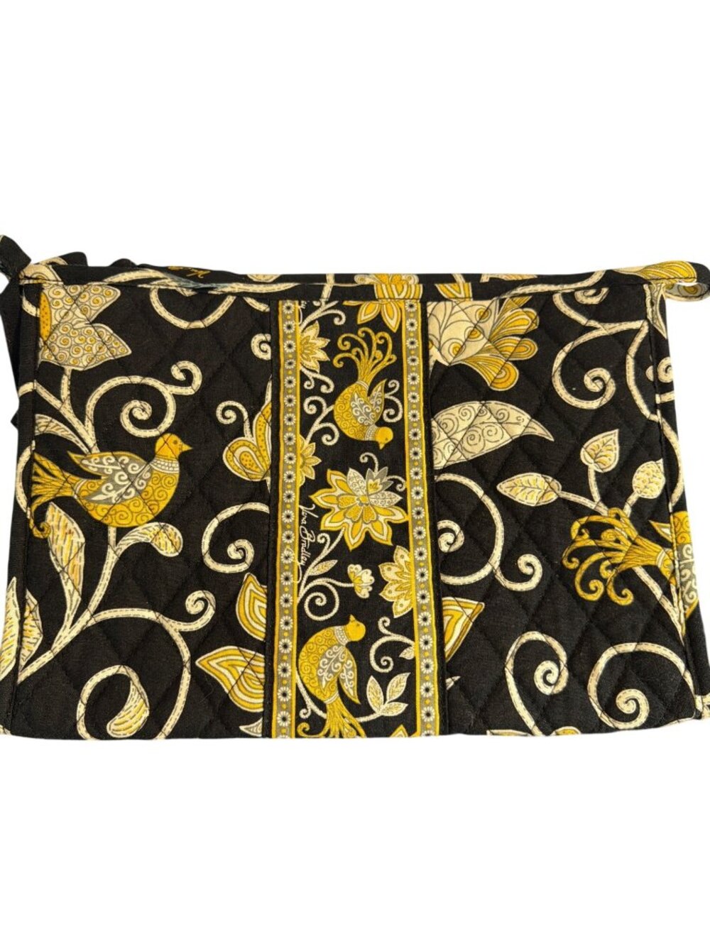 Vera Bradley Retired Yellow Bird Cosmetic Bag Zip Top Closure 10.5" x 7.5" NWOT